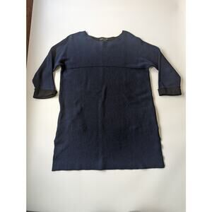 Tahari Medium Quarter Cuff Sleeve Navy Blue Sweater Business Wear